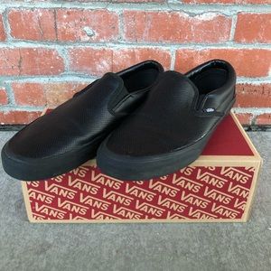 Black Leather Slip-Ons